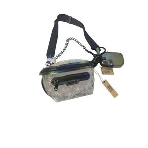 Madden NYC Clear Stadium Approved Iridescent Crossbody Purse Barrel Bag Fanny